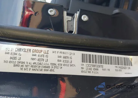 2015 Dodge Dart Sxt из США, поврежденный, VIN 1C3CDFBB8FD236792